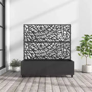 Jardinera MAYEERTY con enrejado de hierro, red negra, estilo 01, 72x47x16 pulgadas, juego de 3 piezas