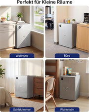 Refrigerador Upstreman 71L sin congelador, 1-10°C, control de temperatura de 7 niveles, iluminación LED, 40 dB silencioso, refrigerador de espacio completo de bajo consumo para dormitorio, oficina, cocina, CR71-Plata