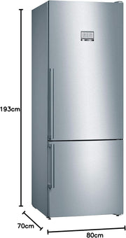 Frigorífico combi Bosch KGN36NWEA Serie 2, 186 x 60 cm, 215 L de refrigeración y 87 L de congelación, NoFrost: nunca más tendrá que descongelar, iluminación LED para una distribución uniforme de la luz