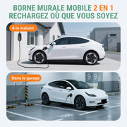 Cargador de coche eléctrico AIMILER 11kW con App, 8-16A, 7M, estación de carga trifásica para vehículos eléctricos con conector Tipo 2, incluye soporte de pared, pantalla OLED digital, IP66, compatible con Model 3/Y, EX30, 208EV y PHEV.