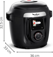Moulinex Cookeo Wi-Fi 10 en 1, Multicocina, 10 modos de cocción, Cocción a presión, Pasos detallados, CE96G810, Negro