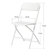 Paquete de 10 sillas plegables de plástico con capacidad de 159 kg para eventos, oficina, bodas, fiestas, picnics, cocina y comedor