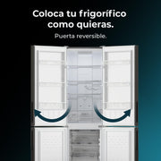 Frigorífico combi Cecotec Bolero CoolMarket Combi 250 Dark D. Capacidad de 250 L, clase D, compresor Inverter, Total No Frost, Multi Airflow y puerta reversible. Ahorro de energía garantizado.