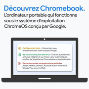 HP Chromebook 14a-nf0000sf Portátil 14" FHD IPS, PC Portátil (Intel Core i3-N305, RAM 8 GB, UFS 256 GB, Intel UHD Graphics, Chrome OS), Laptop Plata, Teclado AZERTY