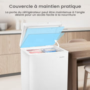 RCC146WH2EU(E) Congelador horizontal independiente 143L convertible en congelador/refrigerador, compresor inverter, 4 estrellas, apto para dependencias, garajes y cobertizos, blanco [Clase energética E]