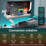 Monitor para PC curvo Minifire de 27 pulgadas y 100 Hz - Panel VA 1500R Full HD (1920 x 1080p), tiempo de respuesta MPRT de 1 ms, sRGB 110 %, filtro de luz azul, HDMI 1.4, Tipo-C 2,5 W, compatible con VESA - MF27C1