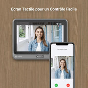 EZVIZ CP4 Mirilla Digital con Cámara 1080P, Videoportero Inteligente, Pantalla Táctil de 4.3'', Batería de 4600mAh, Detección Humana, Audio Bidireccional, Visión Nocturna de 5m