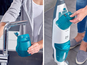 Set de aspirador fregasuelos a batería Leifheit Regulus Aqua PowerVac incl. accesorios, aspira y friega, aspirador en húmedo ligero con potente batería de 24 V, aspirador friegasuelos inalámbrico con 22 min de autonomía y función de soporte vertical