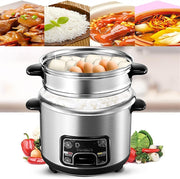 Arrocera y vaporera con función de mantenimiento en caliente (2/3/4/5L), recipiente de acero inoxidable 304, con espátula y taza medidora, para 1 a 7 personas, 2L