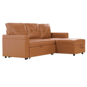 Sofá seccional reversible convertible con cama extraíble, chaise longue con almacenamiento oculto y patas duraderas