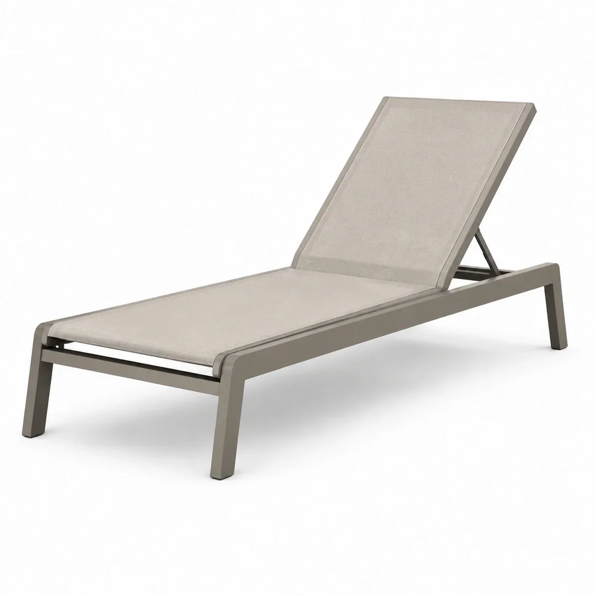 Tumbona de jardín ajustable de aluminio con tejido textil beige 200 cm