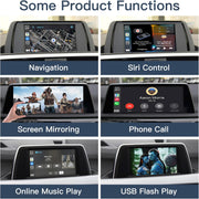 Módulo de modificación inalámbrico AUTOABC CarPlay/Android Auto para BMW sistema NBT serie 3/4/5/6/7 X1/X3/X4/X5/X6 2012-2016, compatible con Mirrorlink y funciones originales del vehículo.
