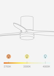 CREATE / WINDCALM CONCRETE / Ventilador de techo blanco madera clara con mando a distancia / 40W, carcasa de yeso personalizable, Ø132 cm, programable, función verano-invierno, luz LED de 3 temperaturas