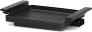 Parrilla de mesa eléctrica WMF Lono con tapa de cristal, placa de grill revestida, bandeja de goteo extraíble, apta para lavavajillas, acero inoxidable mate, 2200 vatios