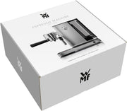 Cafetera espresso de brazo WMF Lumero 1400 vatios, máquina de café espresso, 3 filtros, para 1-2 tazas de espresso, también para monodosis, 15 bares, superficie calientatazas, boquilla para espuma de leche, acero inoxidable mate