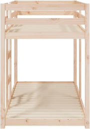 Cama litera Hommdiy para espacios reducidos, cama alta con barandillas, estructura de cama, 75x190 cm, madera maciza de pino