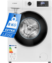 Lavadora Bomann® 8kg | máx. 1400 r.p.m. | 10 años de garantía en el motor | motor inverter robusto, silencioso y duradero | 15 programas de lavado | pantalla LED | lavadora con función de vapor | WA 7185