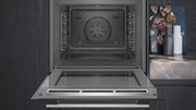 Siemens EQ211KAAB Set de horno empotrable iQ300, combinación de horno y placa integrable de 60 cm de ancho, precalentamiento rápido, esmalte brillante color granito, aire caliente 3D, zona para asados, negro