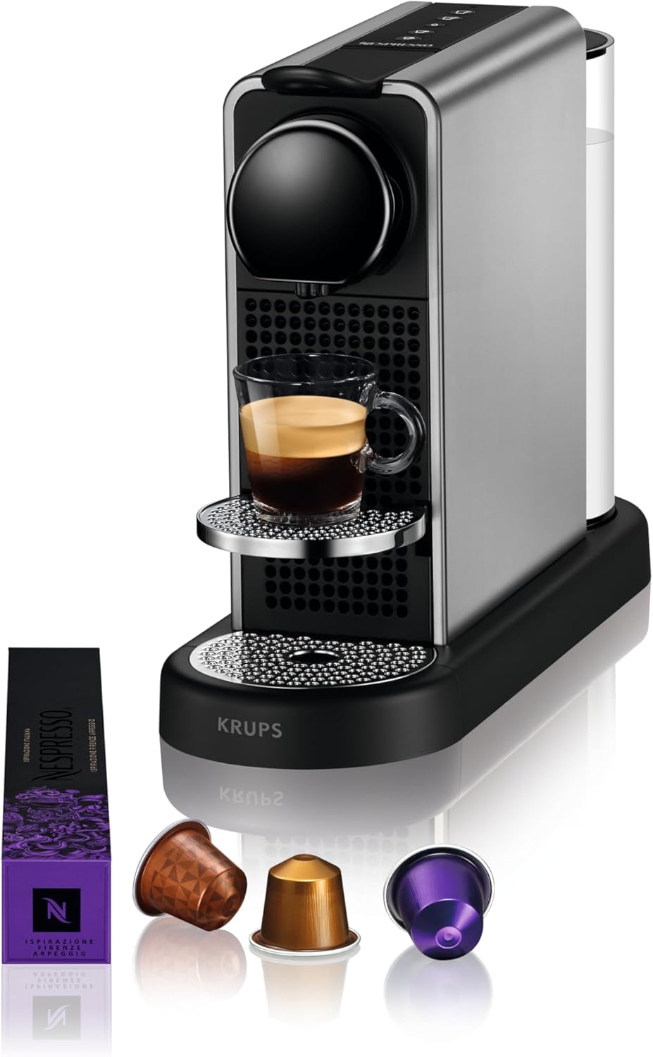 Cafetera de cápsulas Nespresso Krups Citiz Platinum Titanio YY5077FD