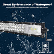 Barra LED PICAA, triple fila curva 7D de 42 pulgadas (104 cm) y 540 W, barra de luces LED con soporte de instalación magnético, para vehículos todoterreno 4x4, SUV, ATV y camiones de 12 V