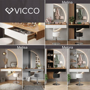 Tocador Vicco Melina, blanco/roble, 100 cm con espejo LED