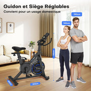 Bicicleta estática, CHAOKE Bicicleta estática silenciosa con resistencia magnética ajustable, bicicleta de ejercicio para interiores con aplicación y pantalla LCD, para entrenamiento cardiovascular, capacidad 150 kg