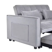 Sofá cama convertible de terciopelo 3 en 1 color gris cemento con cojines y bolsillos, sofá cama moderno extraíble, respaldo ajustable