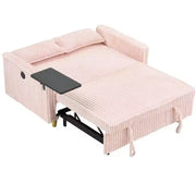 Sofá convertible que ahorra espacio TUYOHW, sofá cama de pana con mesa móvil y puerto USB, sofá de dos plazas multifuncional para sala de estar