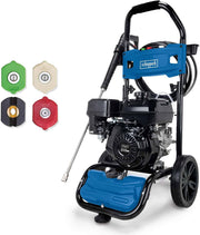 Limpiadora de alta presión térmica Scheppach HCP5000 – 4,3 kW – Motor de gasolina de 4 tiempos 5,9 CV – Presión 241 bares – Caudal 570 l/h – Arranque manual – Accesorios incluidos