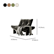 Sillón decorativo de chenilla sin brazos, tapizado, negro contemporáneo