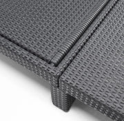 Tumbona Daytona Deluxe de Allibert by Keter para jardín, terraza y balcón con respaldo ajustable, gris, incluye cojín, tumbona de jardín de plástico, aspecto de ratán plano, 195x65x25,5 cm