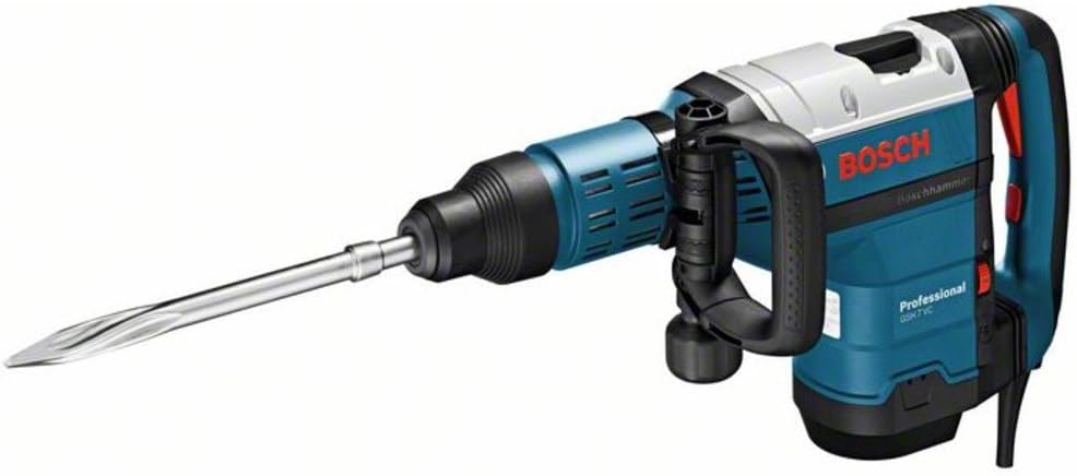 Martillo picador Bosch Professional GSH 7 VC (incl. empuñadura adicional, tubo de grasa, paño para la máquina, 1 cincel puntiagudo, SDS max, RTec Speed, 400 mm, maletín de transporte)