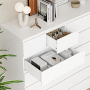 Cómoda FOREHILL de 7 cajones, cómoda para dormitorio de adulto, sinfonier alto, cómoda de almacenamiento blanca, armario con cajones para salón y pasillo, de madera, 60x40x119cm