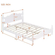 Base de cama de madera tamaño Queen Whisen, base de plataforma con soporte de listones de madera