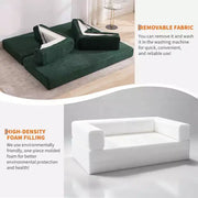 Sofá Cama Convertible 5 en 1, Sofá Cama Modular de Pana de 78.8" con Estructura Robusta, Futón Multifuncional para Espacios Pequeños, Sala de Estar y Habitación de Huéspedes