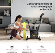 Bicicleta estática para adultos ZIPRO con resistencia magnética de 8 niveles, pantalla LCD, soporte para teléfono y sillín ajustable, bicicleta estática para entrenamiento cardiovascular, bicicletas deportivas portátiles (One S)