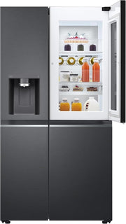 LG GSXV90MCDE Frigorífico Side-by-Side con congelador (628 L, clase energética D) con InstaView, Door-in-Door, Craft Ice, dispensador de hielo y agua, Total No Frost, negro