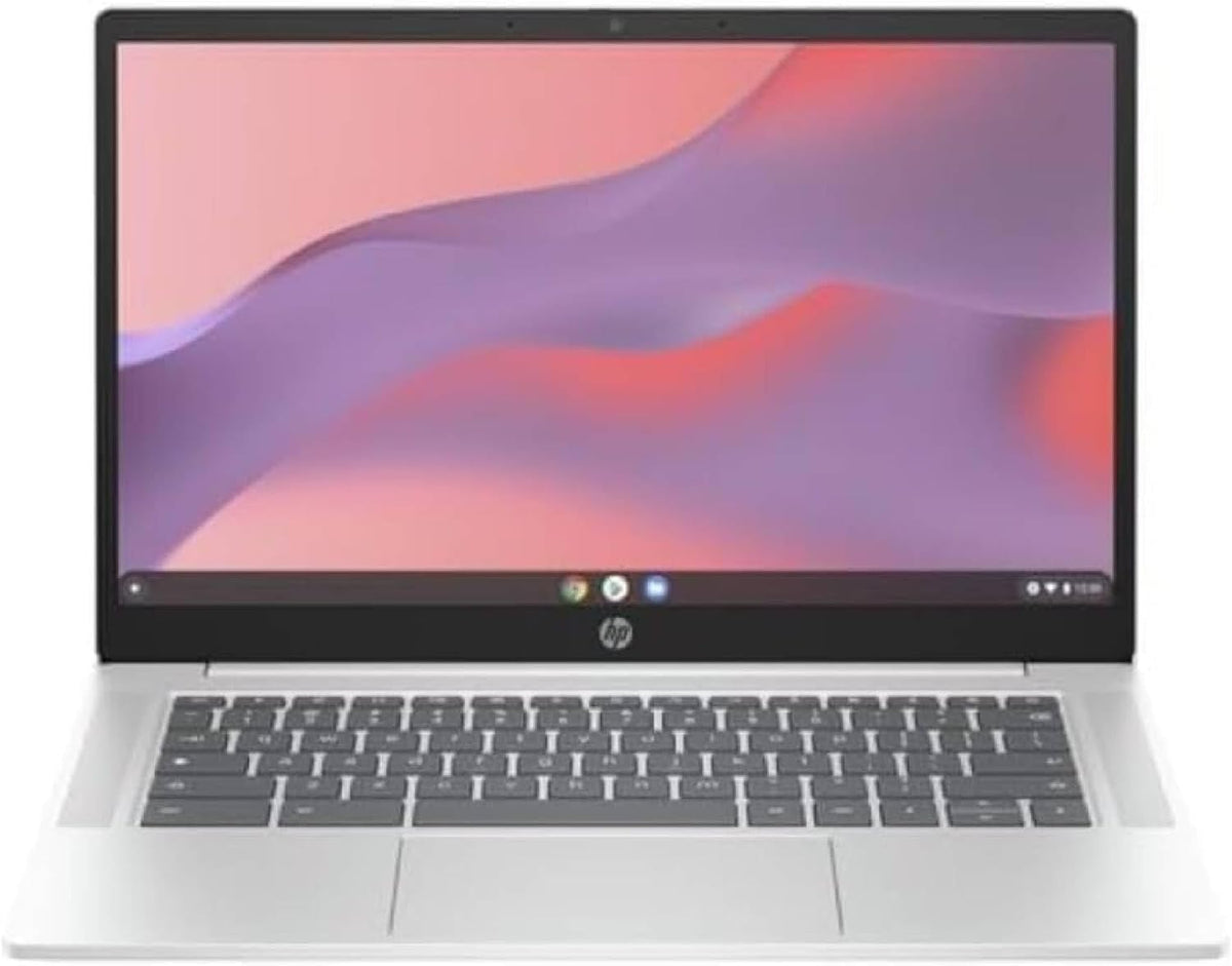 HP Chromebook 14a-nf0000sf Portátil 14" FHD IPS, PC Portátil (Intel Core i3-N305, RAM 8 GB, UFS 256 GB, Intel UHD Graphics, Chrome OS), Laptop Plata, Teclado AZERTY