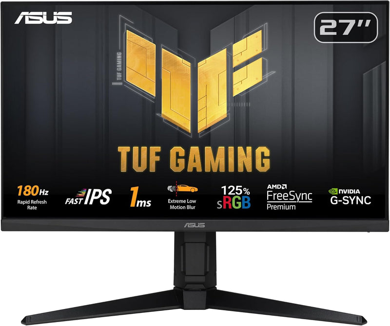 ASUS TUF Gaming VG279QL3A – Monitor Gaming eSports de 27" Full HD (1920x1080, 180Hz, Fast IPS, ELMB, 1ms GTG, FreeSync Premium, compatible con G-Sync, 99% sRGB, ajuste de altura)