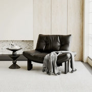 Sillón decorativo de chenilla sin brazos, tapizado, negro contemporáneo