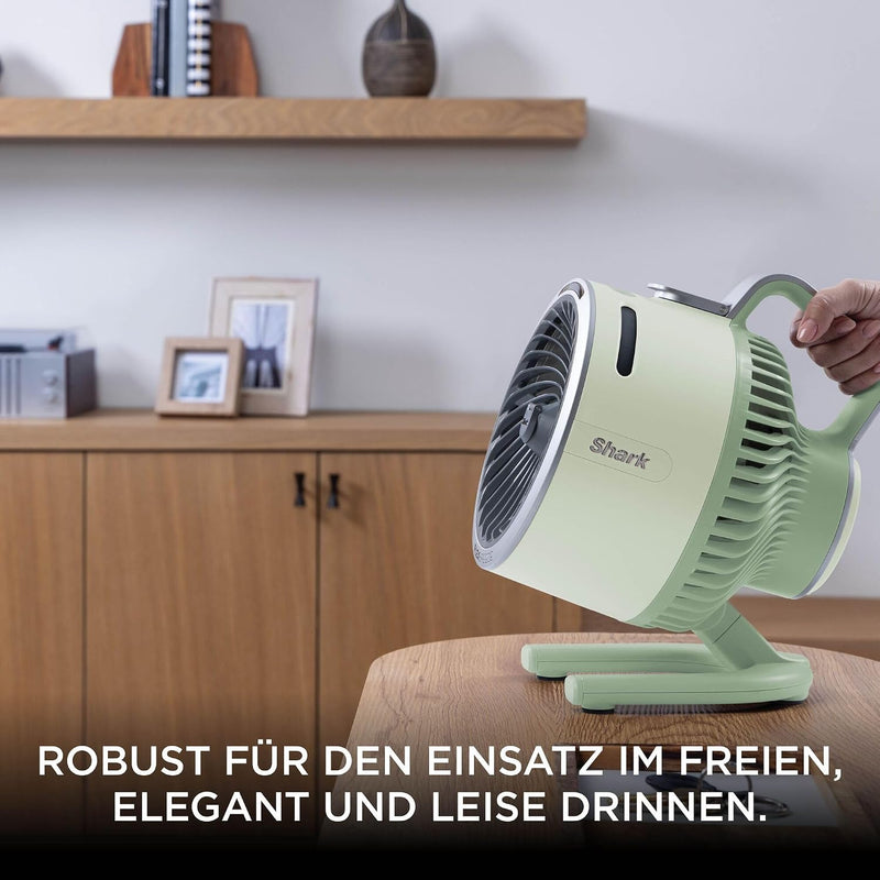 Ventilador Shark FlexBreeze HydroGo con nebulizador, refrigeración para interior y exterior, silencioso y duradero, con y sin cable, compacto y ligero, 5 velocidades, color menta FA050EUGN