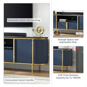 Mueble de TV de lujo moderno, centro de entretenimiento, con superficie de mármol sintético