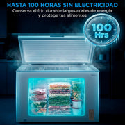 Congelador Arcón MIDEA de 293L | Congelador Horizontal Convertible a Frigorífico con Motor Inverter, Control Electrónico de Temperatura, Cestas con Asa | Arcón Silencioso 41 dB de Bajo Consumo