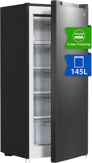 Congelador CHiQ FSD166NE4E 166 L, tecnología No Frost, puerta reversible, acero inoxidable negro, 144 cm de altura