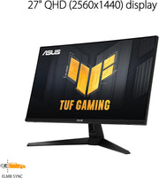 Monitor ASUS 27" LED - VG27AQ3A Pantalla PC 2.5K - 2560 x 1440 píxeles - 1 ms - Formato 16/9 - Panel Fast IPS - 180 Hz - HDR10 - FreeSync Premium/Compatible con G-Sync - HDMI/DisplayPort - Negro