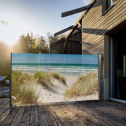 Toldo lateral pantalla de privacidad impresión fotográfica playa duna mar Báltico paraviento derecha 160x300 cm