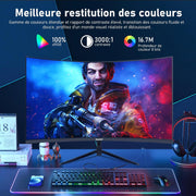 Monitor de PC Gawfolk de 32 pulgadas, 2K WQHD (2560x1440P), monitor curvo para juegos de 165Hz, 1ms sin bordes, 100% sRGB, ángulo de visión de 178°, HDMI, DisplayPort, compatible con montaje en pared VESA 100*100MM - Negro