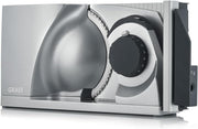GRAEF. MYtiny MT1000 - Cortadora universal plegable, fabricada en Alemania, totalmente metálica, cuchilla de filo ondulado de 170 mm, grosor de corte 0-15 mm, motor de bajo consumo de 170 W, cortadora de pan plegable, compacta, color plata