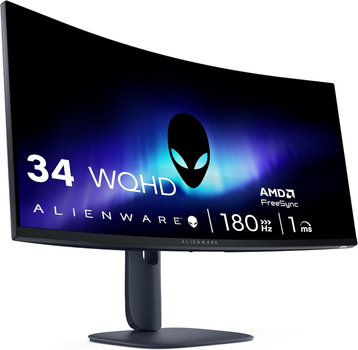 Monitor Gaming Alienware 34 - AW3425DWM, WQHD (3440x1440), 21:9 Curvo 1500R, 180Hz, VA, 1ms, AMD FreeSync Premium, VESA AdaptiveSync, 95% DCI-P3, HDR400, DisplayPort, 2 HDMI, 3 USB, Garantía de 3 años