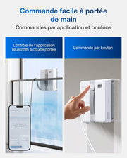 Robot limpiacristales ECOVACS WINBOT Mini, diseño compacto, boquillas dobles con pulverización ultrasónica, sistema de protección de 9 etapas, planificación inteligente de la trayectoria, blanco